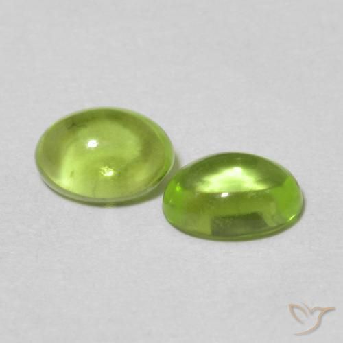1.21 ctw Green Peridot Stones, Natural Peridot in Oval Cabochon Shape for Sale