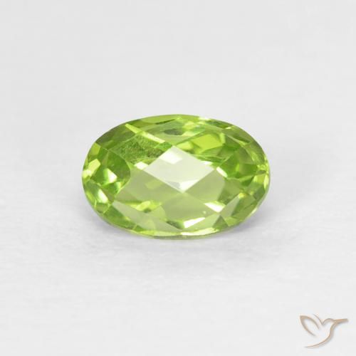 0.73ct Natural Light Lively Green Peridot, Oval, VS