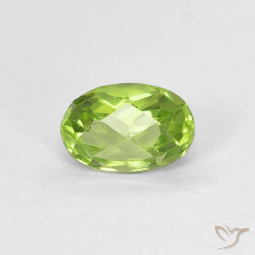 0.68 ct Oval Checkerboard Peridot, 6 x 4.1 mm From China, Photo A
