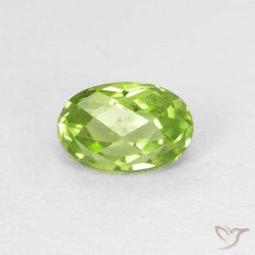 0.7 ct Oval Checkerboard Peridot, 6 x 4.1 mm From China, Photo A