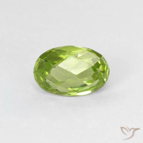0.68ct Natural Bright Green Peridot, Oval, VVS-VS