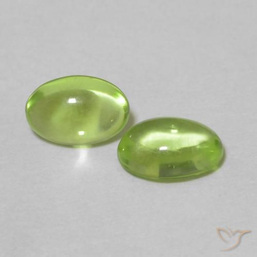 1.06 ctw Green Peridot Stones, Natural Peridot in Oval Cabochon Shape for Sale