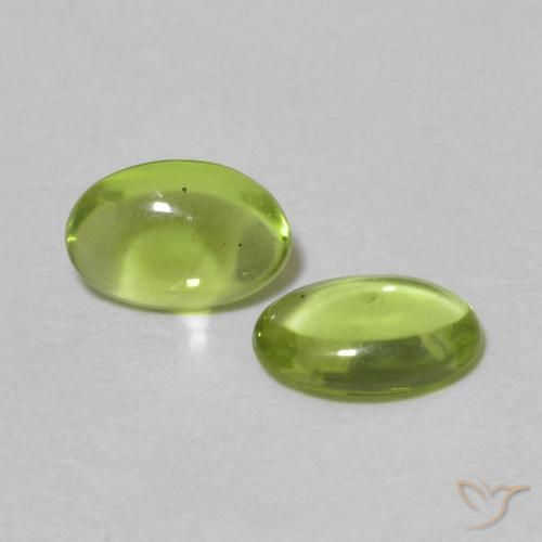 0.87 ctw Green Peridot Stones, Natural Peridot in Oval Cabochon Shape for Sale