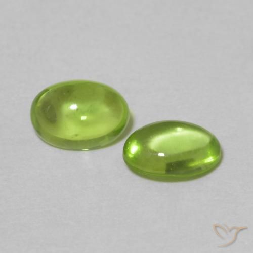 0.99 ctw Green Peridot Stones, Natural Peridot in Oval Cabochon Shape for Sale
