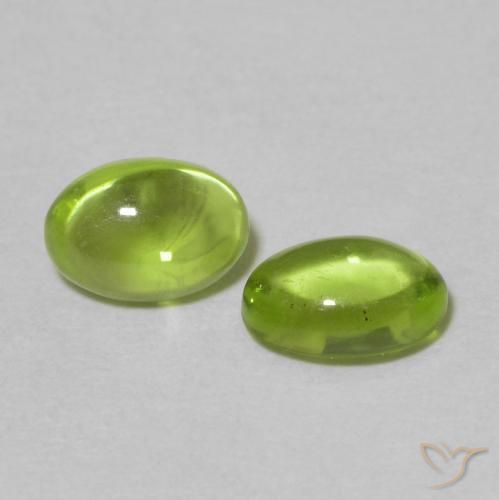 1.21 ctw Green Peridot Stones, Natural Peridot in Oval Cabochon Shape for Sale
