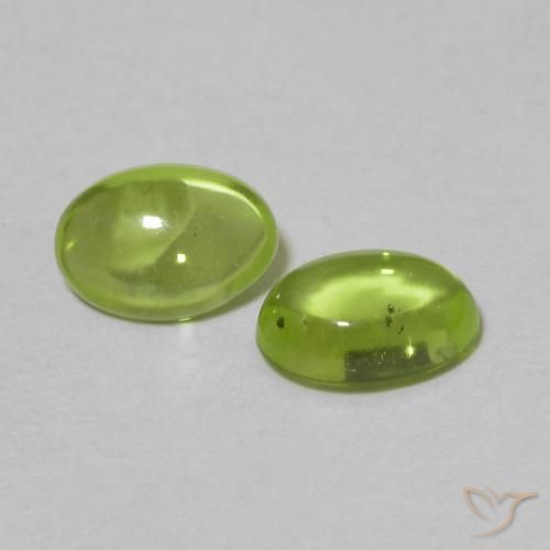 1.06 ctw Green Peridot Stones, Natural Peridot in Oval Cabochon Shape for Sale
