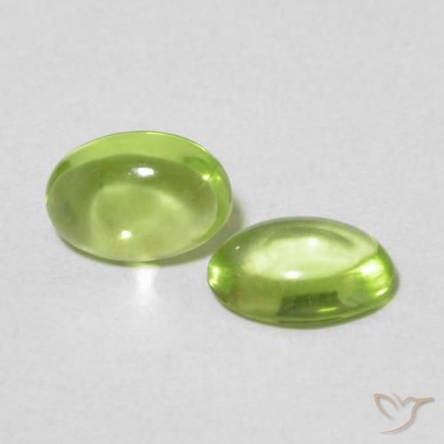 0.92 ctw Green Peridot Stones, Natural Peridot in Oval Cabochon Shape for Sale