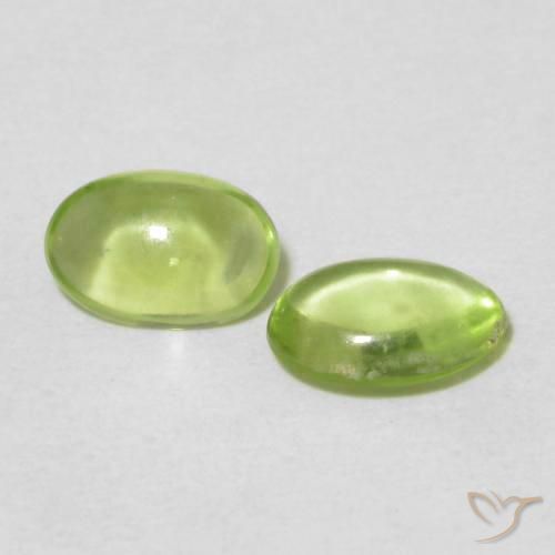 0.84 ctw Green Peridot Stones, Natural Peridot in Oval Cabochon Shape for Sale