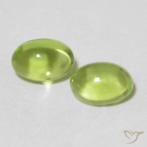 1.20ctw Natural Medium Green Peridot, Oval, Transparent