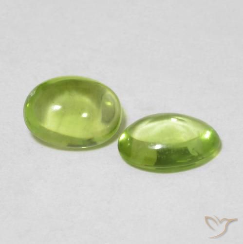 0.88 ctw Green Peridot Stones, Natural Peridot in Oval Cabochon Shape for Sale