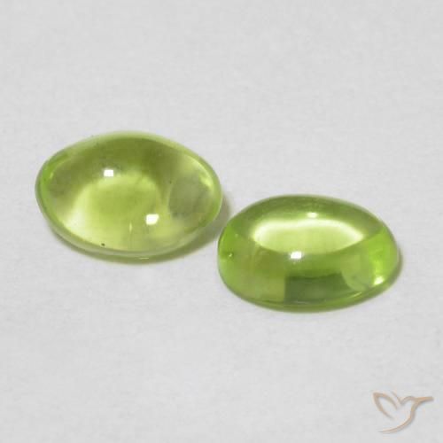 1.04 ctw Green Peridot Stones, Natural Peridot in Oval Cabochon Shape for Sale