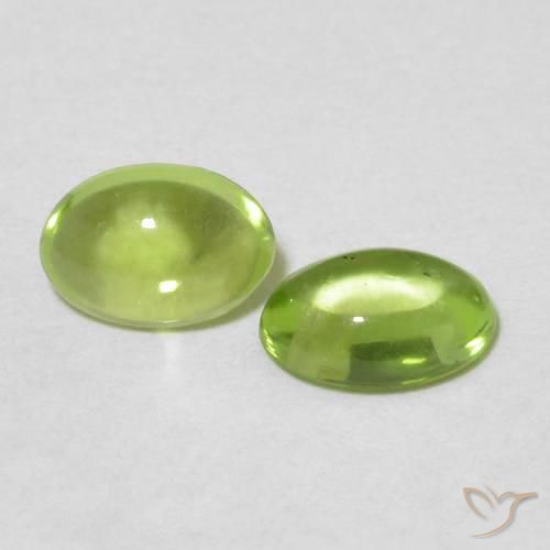 1.04 ctw Green Peridot Stones, Natural Peridot in Oval Cabochon Shape for Sale