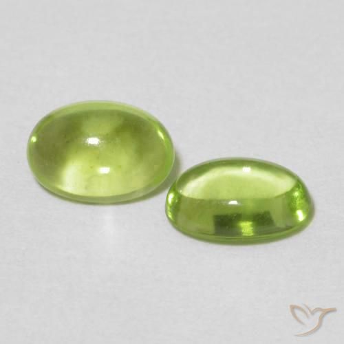 1.01 ctw Green Peridot Stones, Natural Peridot in Oval Cabochon Shape for Sale