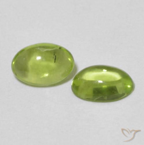 0.98 ctw Green Peridot Stones, Natural Peridot in Oval Cabochon Shape for Sale