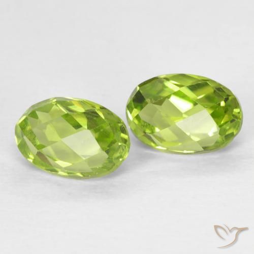 1.32 ct Oval Checkerboard Peridot, 6 x 4.1 mm From China, Photo A