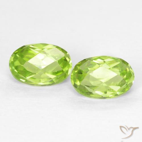 1.28 ct Oval Checkerboard Peridot, 6 x 4.1 mm From China, Photo A