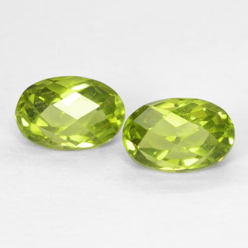 1.35 ct Oval Checkerboard Peridot, 6.1 x 4.1 mm From China, Photo A