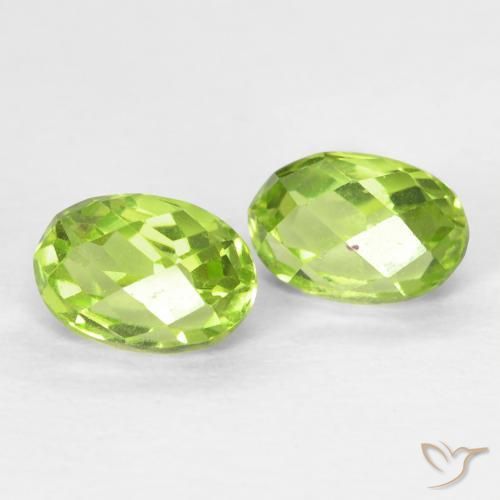 1.36 ct Oval Checkerboard Peridot, 6 x 4.1 mm From China, Photo A
