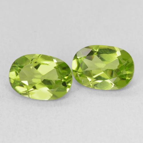 1.88 ctw Green Peridot Stones, Natural Peridot in Oval Facet Shape for Sale