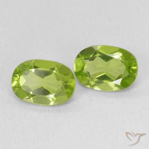1.77 ctw Green Peridot Stones, Natural Peridot in Oval Facet Shape for Sale