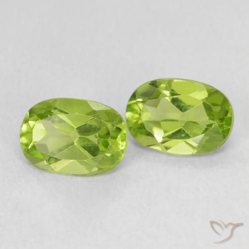 1.81 ctw Green Peridot Stones, Natural Peridot in Oval Facet Shape for Sale