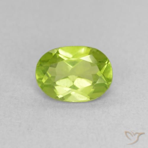 0.97ct Natural Lively Yellowish Green Peridot, Oval, VVS-VS
