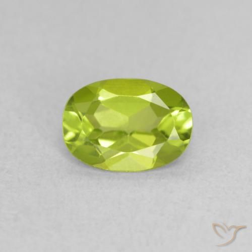 0.79ct Natural Yellowish Green Peridot, Oval, VVS-VS