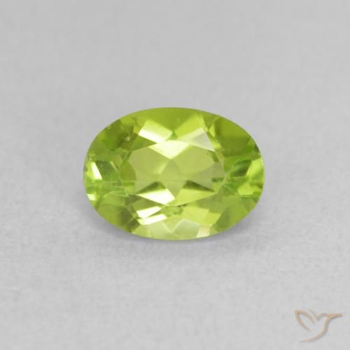0.96ct Natural Yellowish Green Peridot, Oval, VVS-VS