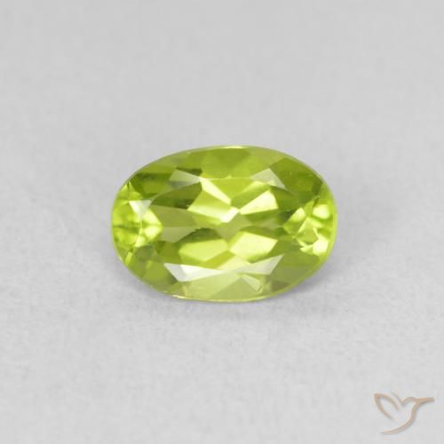 0.83 ct Oval Cut Peridot, 7 x 4.8 mm From China, Photo A
