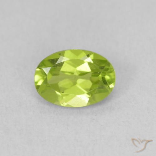 0.95ct Natural Lively Yellowish Green Peridot, Oval, VVS-VS