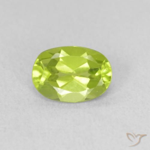 0.91ct Natural Lively Yellowish Green Peridot, Oval, VVS-VS