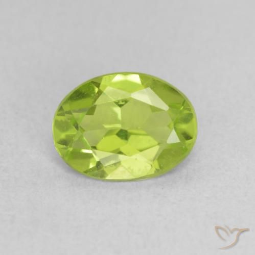 1.07 ct Oval Cut Peridot, 7.7 x 5.8 mm From China, Photo A