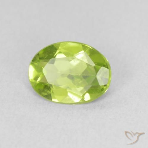 1.07 ct Green Peridot Stone, Natural Peridot in Oval Facet Shape for Sale