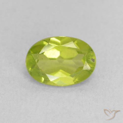 0.87ct Natural Bright Green Peridot, Oval, VS