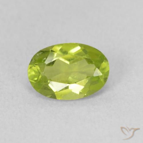 0.84 ct Oval Cut Peridot, 7.1 x 4.9 mm From China, Photo A