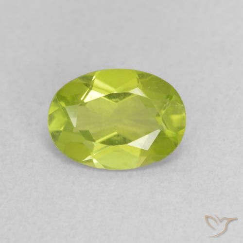 0.81 ct Oval Cut Peridot, 7.1 x 5.2 mm From China, Photo A