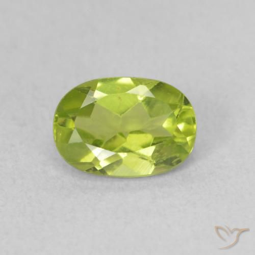0.92 ct Oval Cut Peridot, 7 x 4.9 mm From China, Photo A