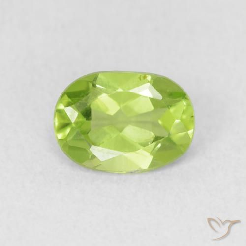 0.96ct Natural Light Green Peridot, Oval, VS