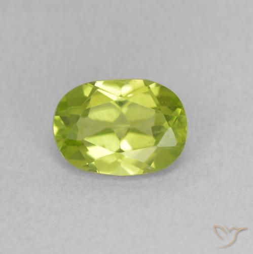 0.94ct Natural Lively Yellowish Green Peridot, Oval, VVS-VS