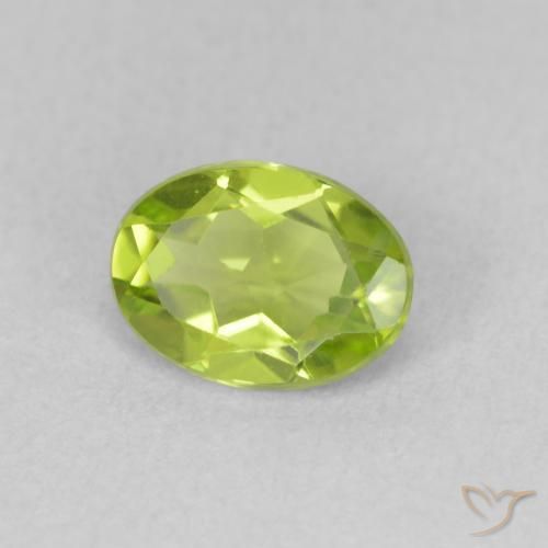 1.07 ct Green Peridot Stone, Natural Peridot in Oval Facet Shape for Sale