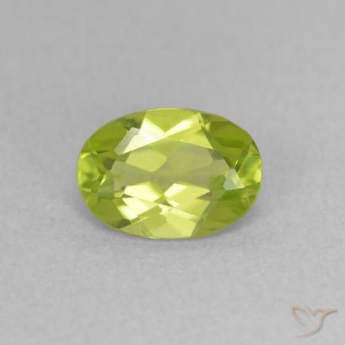 0.87ct Natural Bright Green Peridot, Oval, VVS-VS