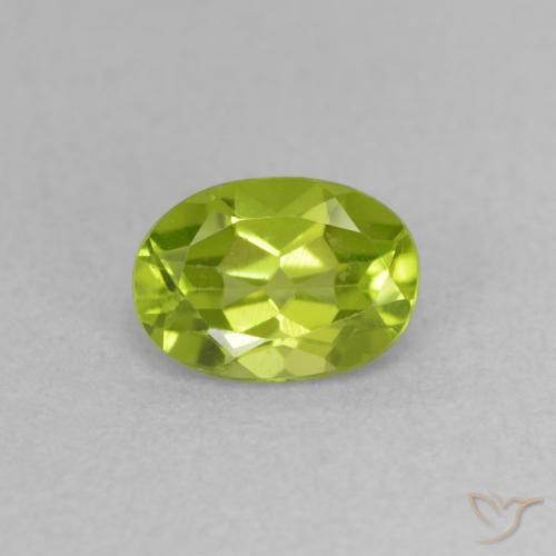 0.86ct Natural Yellowish Green Peridot, Oval, VVS-VS