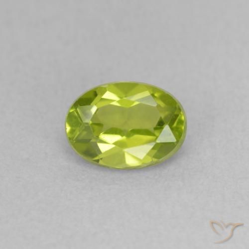 0.87ct Natural Olive Green Peridot, Oval, VVS-VS
