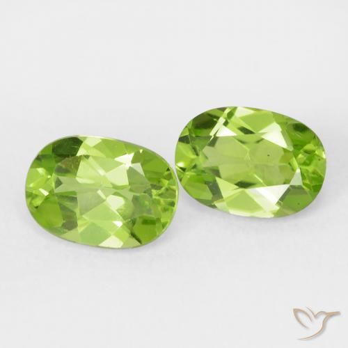 1.91 ctw Green Peridot Stones, Natural Peridot in Oval Facet Shape for Sale