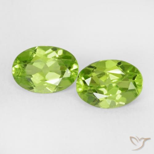 1.62 ct Oval Cut Peridot, 6.9 x 5 mm From China, Photo A