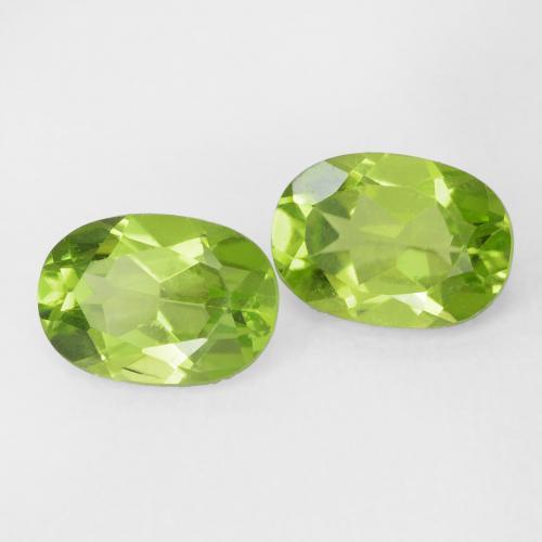 1.88 ctw Green Peridot Stones, Natural Peridot in Oval Facet Shape for Sale