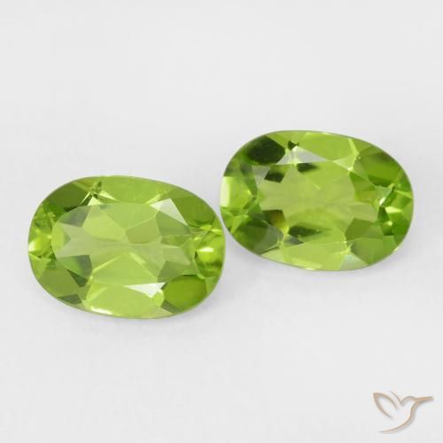1.89 ctw Green Peridot Stones, Natural Peridot in Oval Facet Shape for Sale
