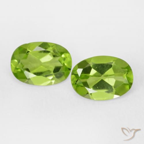 1.75 ct Oval Cut Peridot, 7.1 x 5.1 mm From China, Photo A