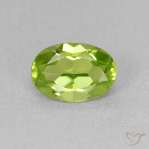 0.96ct Natural Lively Green Peridot, Oval, VS