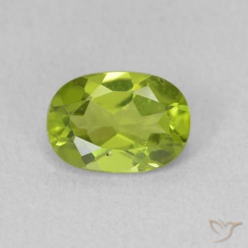0.96ct Natural Yellowish Green Peridot, Oval, VS